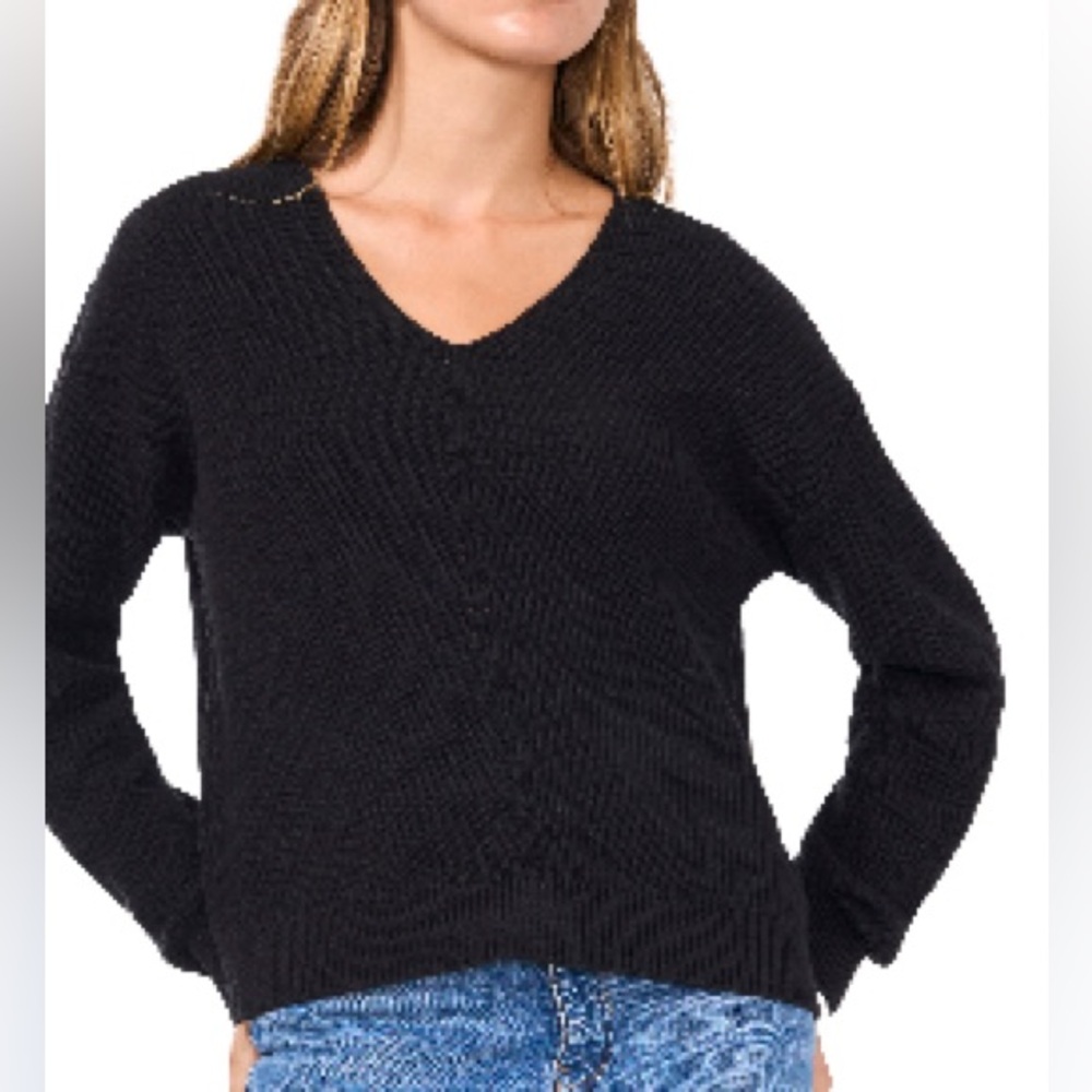 1.State Ribbed V neck sweater
